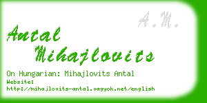 antal mihajlovits business card